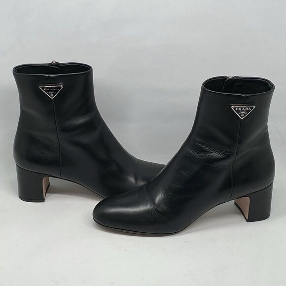 Prada Shoes - Prada Leather Zip Ankle-Booties